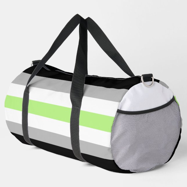 Agender Pride Flag – Agender Identity LGBTQIA+  Duffle Bag (Right Corner)