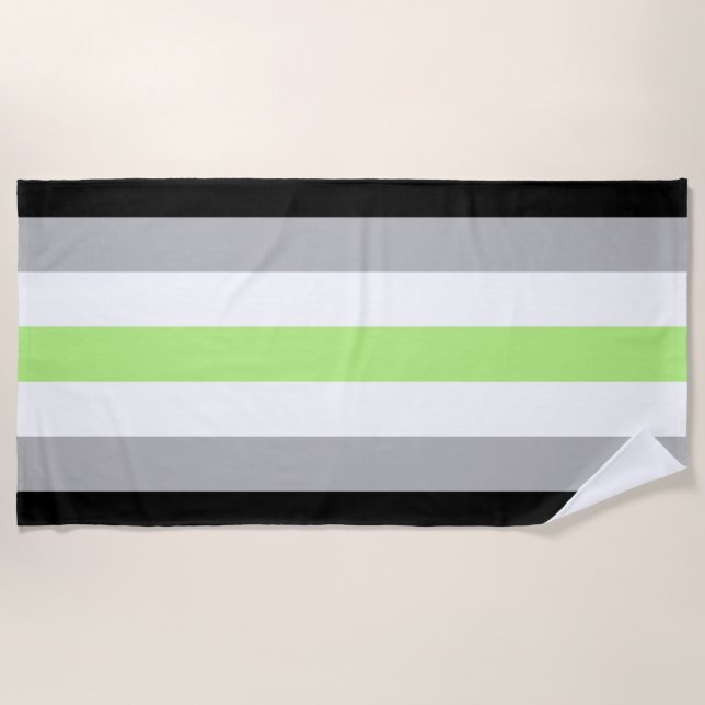 Agender Pride Flag Beach Towel (Front)