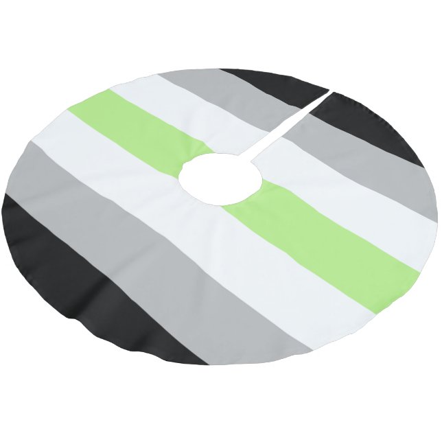 Agender Pride Flag Brushed Polyester Tree Skirt (Angled)