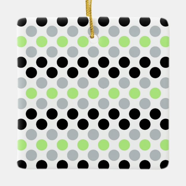 Agender Pride Flag Colours Polkadots Ceramic Ornament (Front)