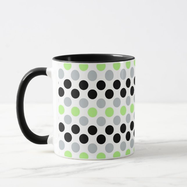 Agender Pride Flag Colours Polkadots Mug (Left)