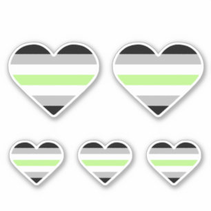 Agender Pride Flag Heart