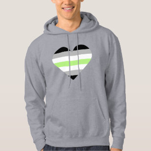 Agender Pride Flag Heart Hoodie