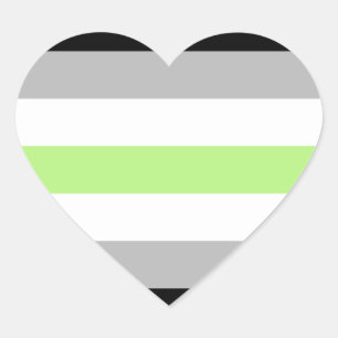 Agender Pride Flag Heart Sticker