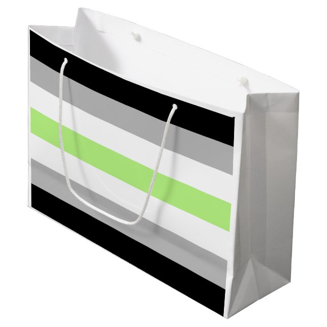 Agender Pride Flag Large Gift Bag (Front Angled)
