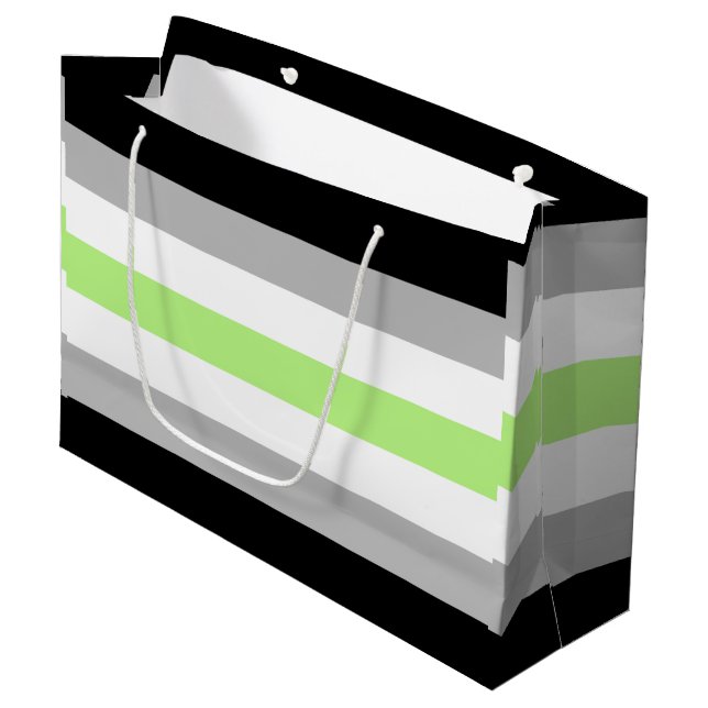 Agender Pride Flag Large Gift Bag (Front Angled)