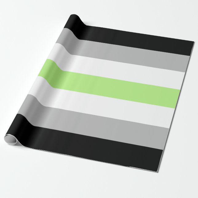 Agender Pride Flag Wrapping Paper (Unrolled)