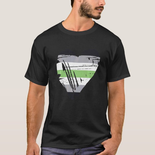 Agender Pride Heart Flag   T-Shirt (Front)