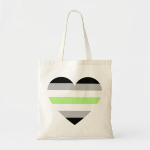 Agender Pride - Heart Tote Bag