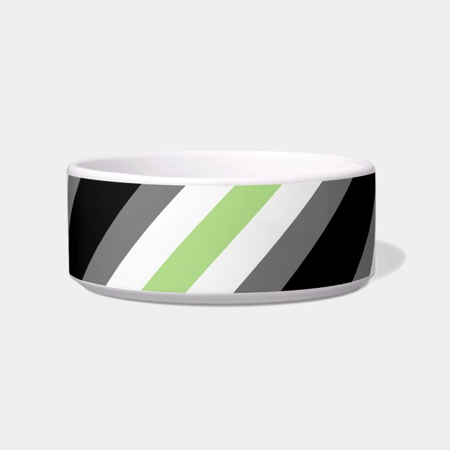 Agender Pride, LGBTQ Pride, Black Grey and Green Bowl (Front)