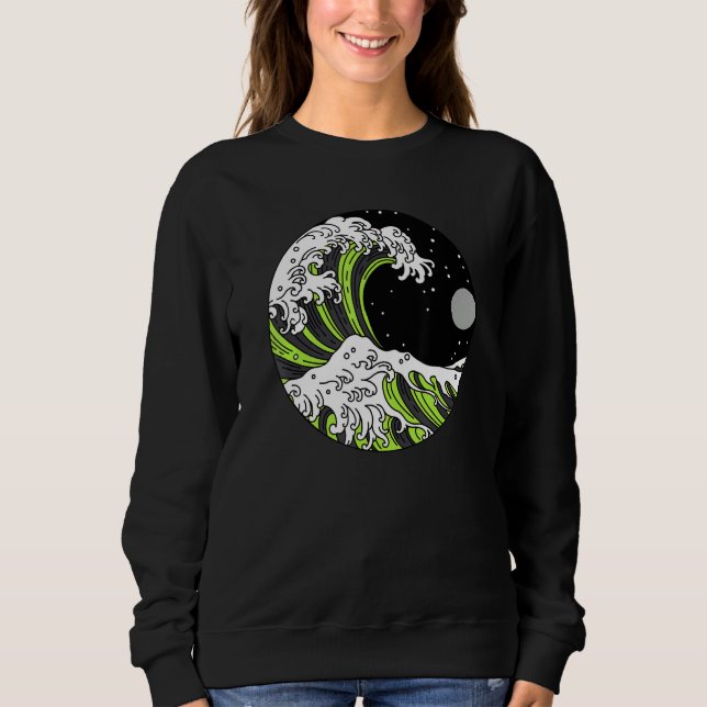 Agender Pride Nonbinary Japanese Wave Gender Neutr Sweatshirt (Front)