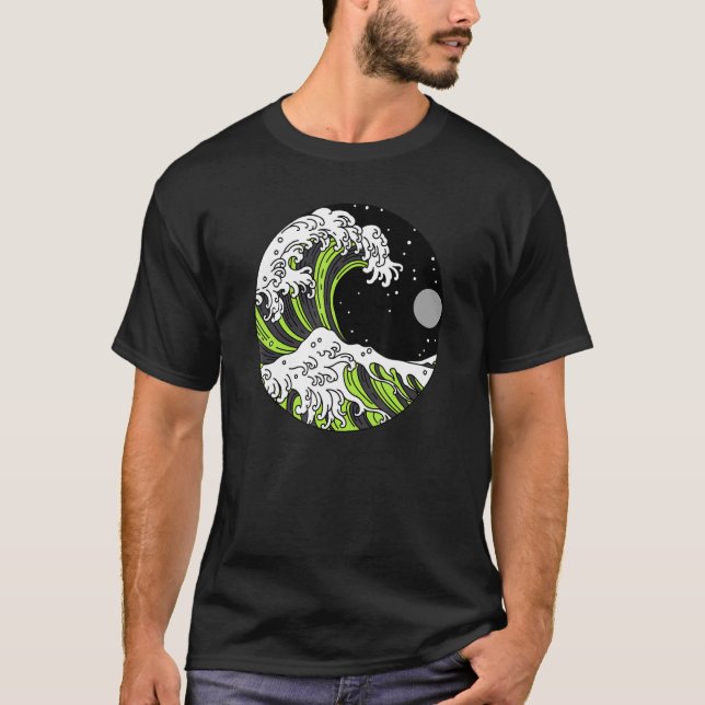 Agender Pride Nonbinary Japanese Wave Gender Neutr T-Shirt (Front)