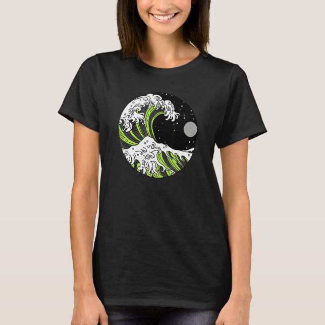 Agender Pride Nonbinary Japanese Wave Gender Neutr T-Shirt (Front)