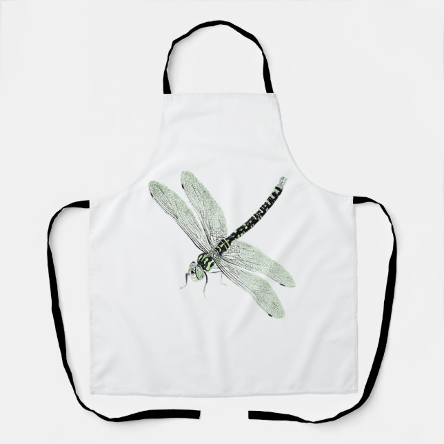 Agender Pride Vintage Dragonfly Art Apron (Front)
