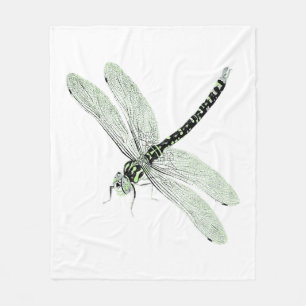 Agender Pride Vintage Dragonfly Art Fleece Blanket