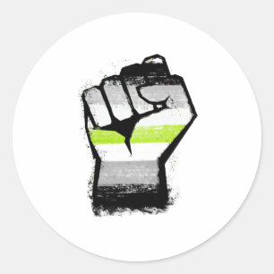 Agender Protest Fist Classic Round Sticker