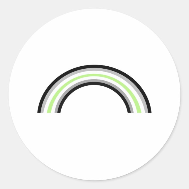Agender Rainbow Classic Round Sticker (Front)