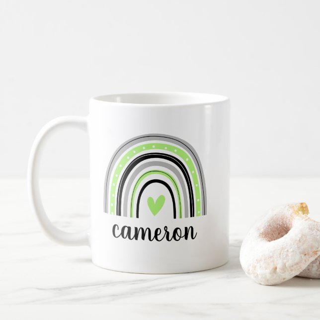 Agender Rainbow Personalised Coffee Mug (With Donut)