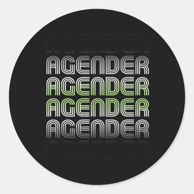 Agender Retro Pride Classic Round Sticker (Front)