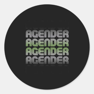 Agender Retro Pride Classic Round Sticker