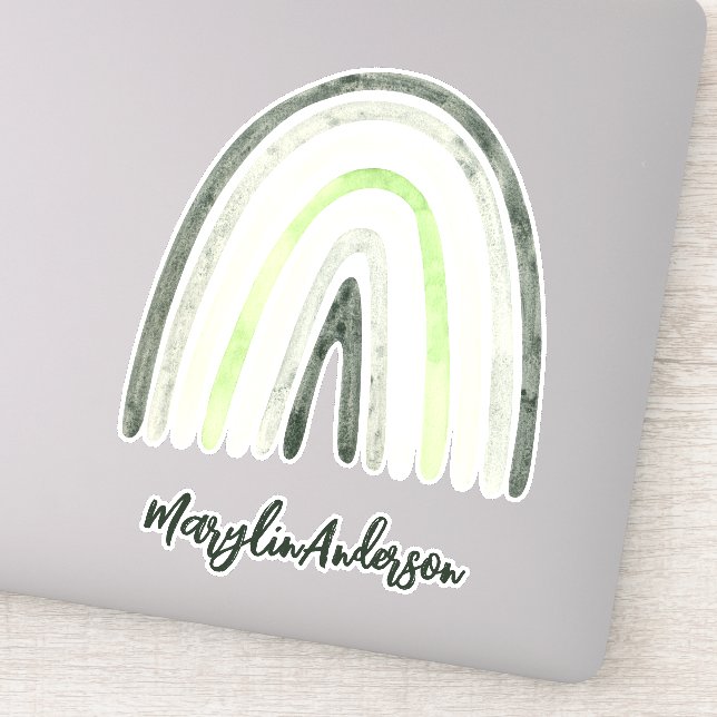 AGENDER WATERCOLOR RAINBOWS LGBTQ CUSTOM MONOGRAM  (Detail)
