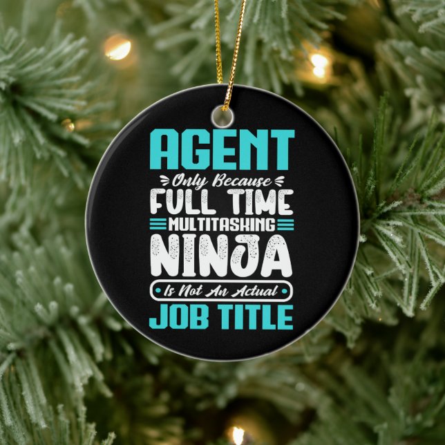 Agent Job Title Profession Funny Agent Skills  Ceramic Ornament (Tree)