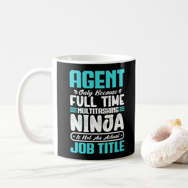 Agent Job Title Profession Funny Agent Skills  Coffee Mug (With Donut)