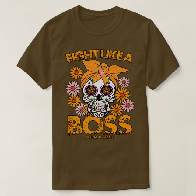 Agent Orange Awareness fight like a boss T-Shirt (Design Front)