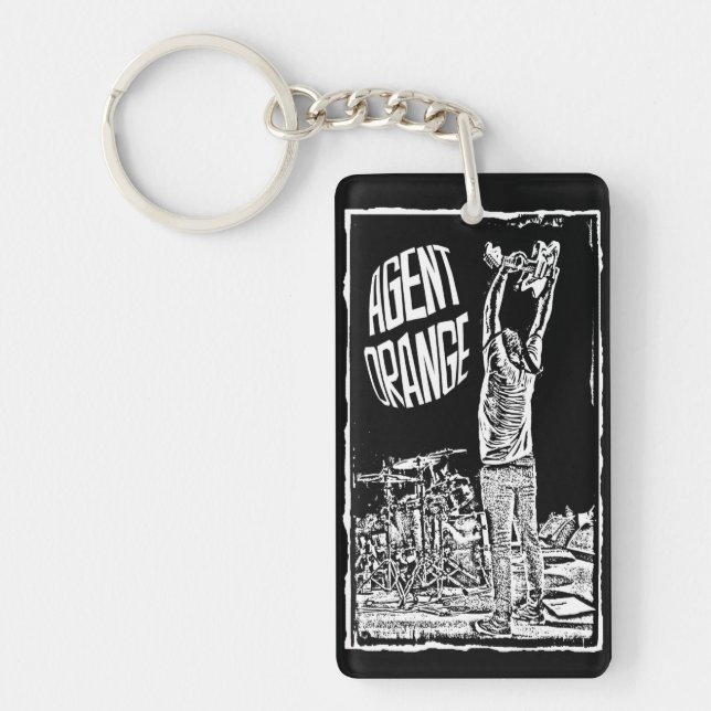 Agent Orange "Overhead" Keychain 2-Sided Punk Surf (Front)