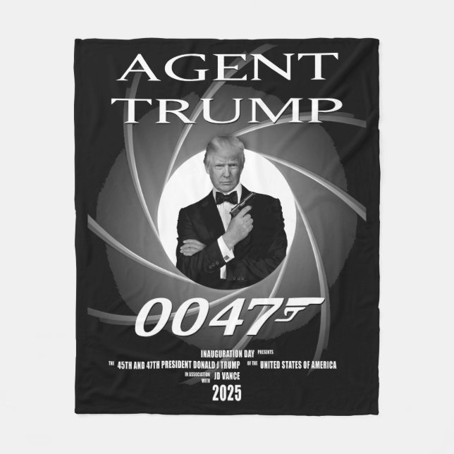 Agent President Donald Trump Inauguration Day 47 Fleece Blanket (Front)