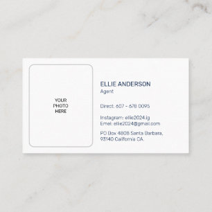 Agent Professional Card With Personalised Photo