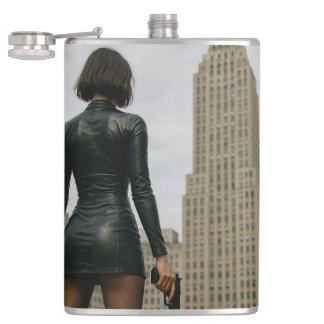 Agentin Black Poster Hip Flask
