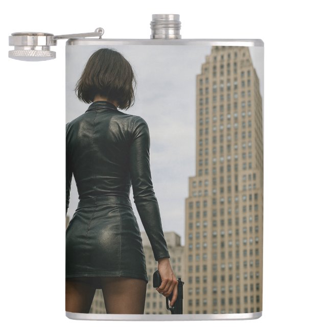 Agentin Black Poster Hip Flask (Opened)