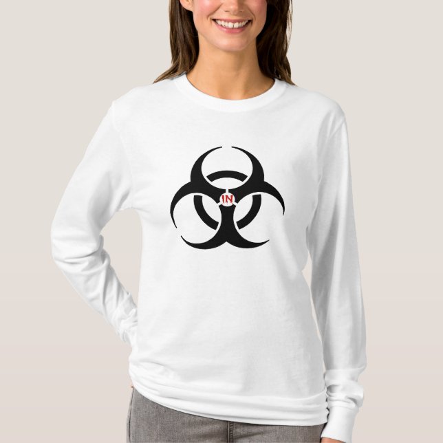Agents In Red Biohazard Ladies AA Hoody Long Sleev (Front)