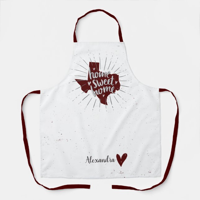 Aggie Maroon Home Sweet Home Texas Apron (Front)