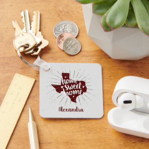 Aggie Maroon Home Sweet Home Texas Keychain