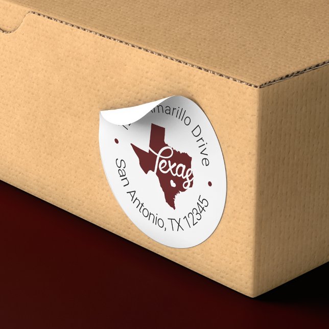 Aggie Maroon Texas Heart Cutout Address Label (Creator Uploaded)