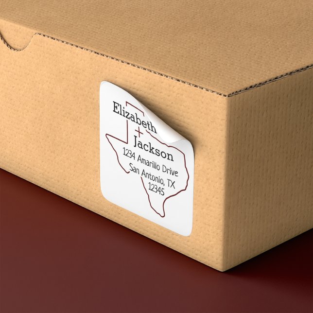 Aggie Maroon Texas Silhouette Couple Address Label (Creator Uploaded)