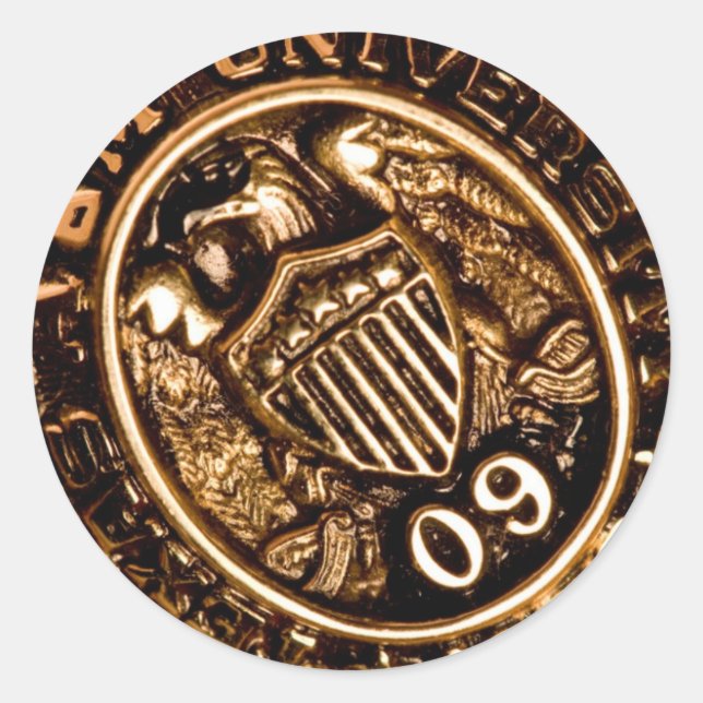 AGGIE RING PIC CLASSIC ROUND STICKER (Front)