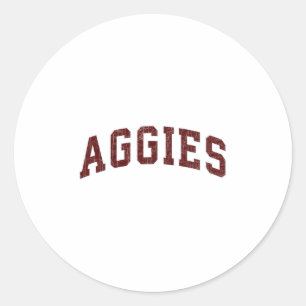 Aggies Lovers Aggies Souvenir Men Women Kids Retro Classic Round Sticker