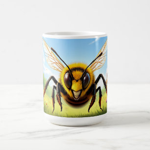 Aggressive Bee Flying Over Rural Landscape Coffee Mug