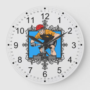 Aggressive Biking Large Clock