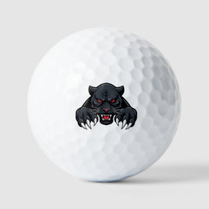 Aggressive Black Panther With Red Eyes Golf Balls
