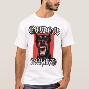 Aggressive Doberman Pinscher Gothic Metal Art T-Shirt