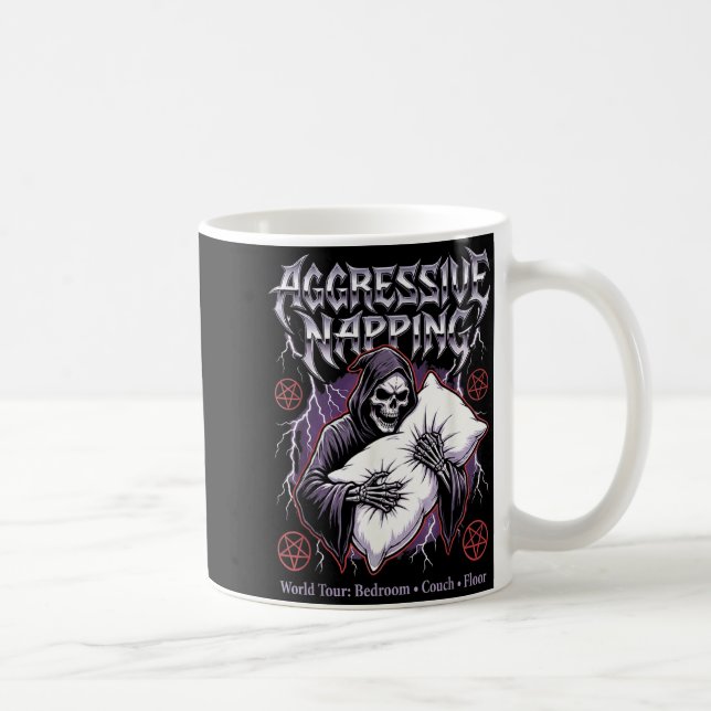 Aggressive Napng Funny Heavy Metal Grim Reaper Sle Coffee Mug (Right)