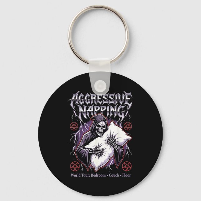 Aggressive Napng Funny Heavy Metal Grim Reaper Sle Key Ring (Front)