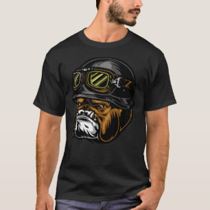 Aggressive Pitbull Helmet Head Bike Rider T-Shirt