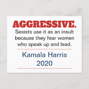 Aggressive Pro-Kamala Harris 2020 Postcard