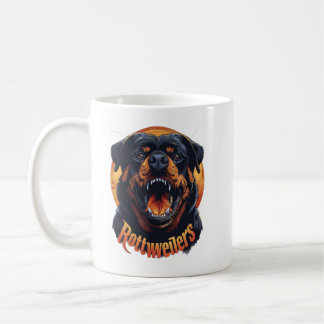 Aggressive Rottweiler Dog Art Coffee Mug - Fierce 