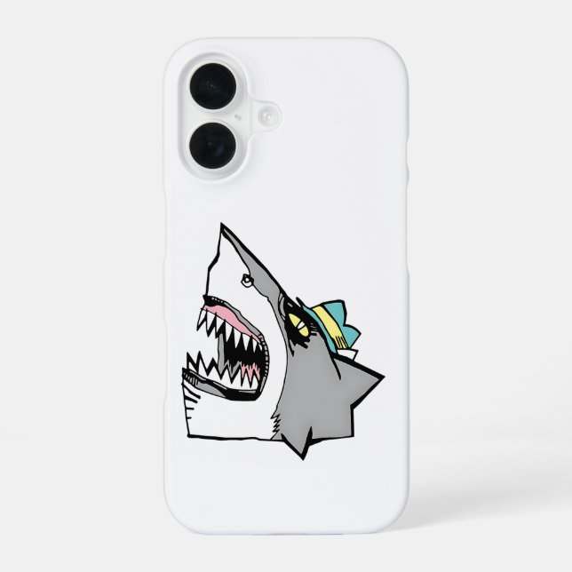 Aggressive Stylised Shark Head   iPhone 16 Case (Back)